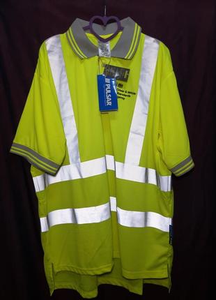 Чоловіча жовта світловідбивна футболка поло pulsar