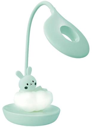 Настільна лампа led з акумулятором cloudy bunny kite k24-493-1-4, зелений