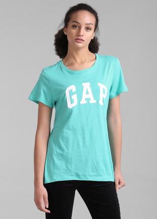 Gap printed women round neck green t-shirt футболка жіноча спортивна