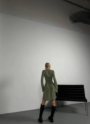 Жіноча сукня коротка базова весняна базова чорна сіра бежева зелена5 фото