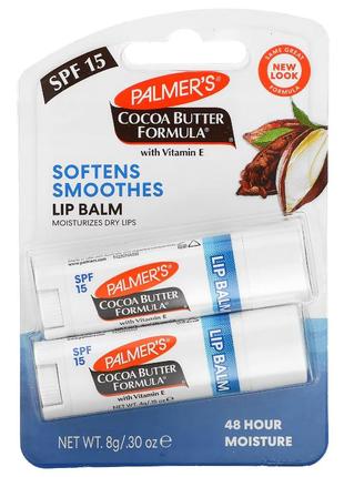 Palmer's ультраувлажняющий бальзам для губ з spf15 cocoa butter formula 2 шт. в упаковке