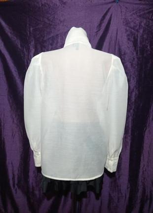 Трендова блуза з бантом вершкового кольору,органза напівпрозора добре тримає форму6 фото