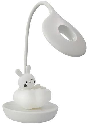 Настольная лампа led с аккумулятором cloudy bunny kite k24-493-1-1, белый