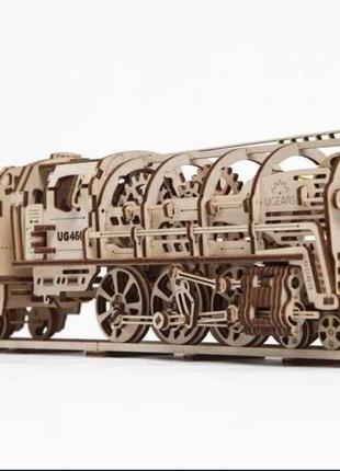 Модель-конструктор дерев'яний "локомотив" від ugears1 фото