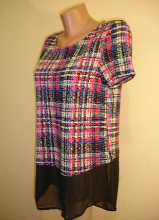 Нарядная футболка-туника с шифоновым низом "george "  46-48 р  турция