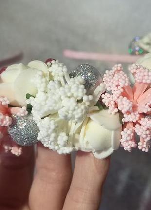 Обруч венчик с цветами