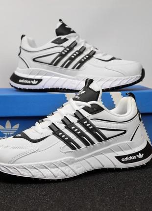 Adidas кроссовки мужские, белые, замш+кожа+нейлон