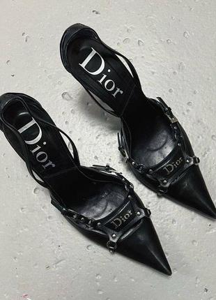 Туфлі dior вінтаж, kitten heels vintage діор мюлі