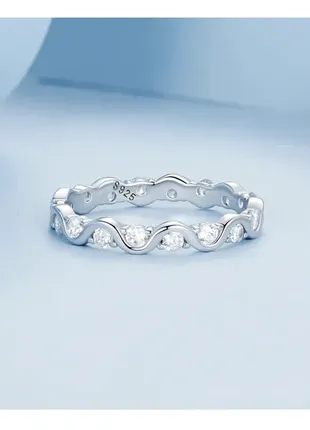 Серебряное кольцо "волна"