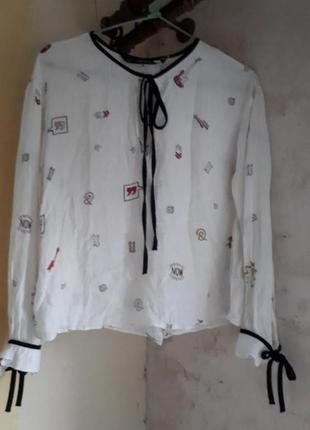 Белая рубашка, блуза zara 6
