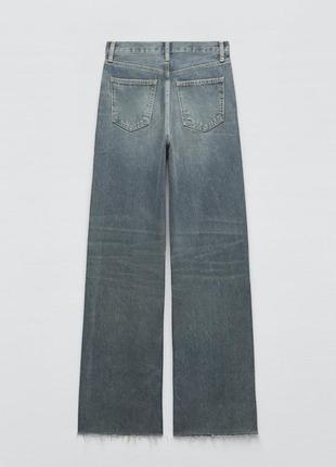 Zara зара жіночі trf wide-leg high-waist full length jeans3 фото