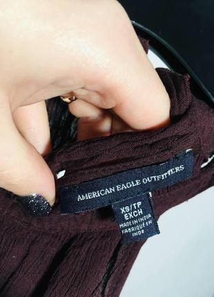 Тёмное винное платье с кружевом american eagle outfitters4 фото