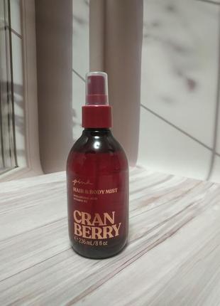 Спрей для тіла та волосся вікторія сікрет оригінал cranberry victoria's secret pink