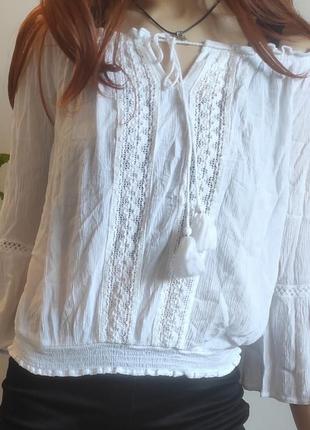 Біла блуза із зав'язками від amisu2 фото