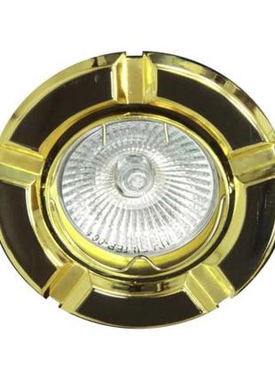 Вбудований світильник feron 098т mr-16 чорний золото