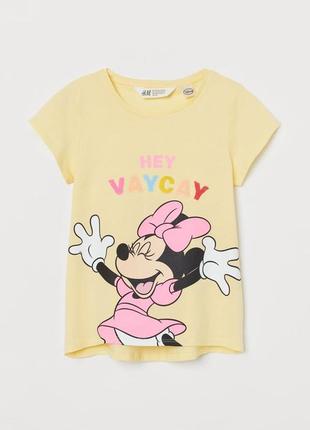 Футболка h&m disney минни/топ с двухсторонними пайетками 134-140см