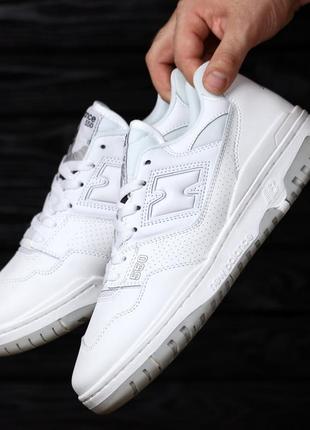 New balance  550 white кроссовки белые, мужские, кожа