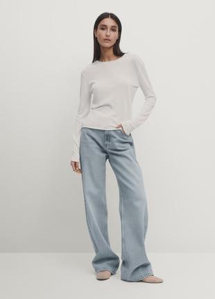 Широкі джинси з високою посадкою wide leg massimo dutti 5040/540