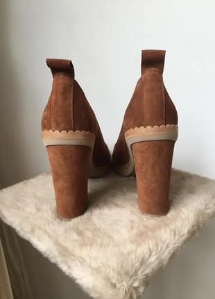 Замшеві брендові  жіночі туфлі човники на товстих підборах  see by chloe 37 розмір5 фото