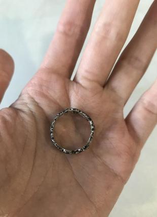 Серебристое дизайнерское кольцо, чернённое. unisex2 фото