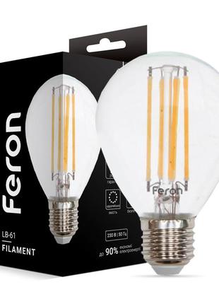 Світлодіодна лампа feron filament lb-61 4вт e27 4000k