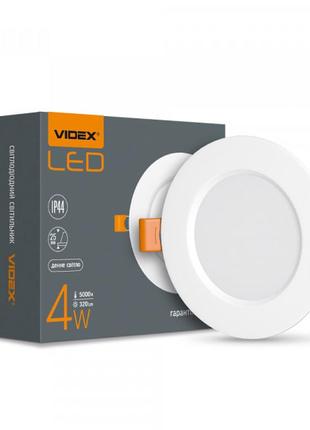 Led світильник back вбудований круглий videx 4w 5000k