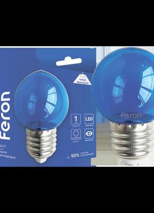 Світлодіодна декоративна лампа feron lb-37 1вт e27 синя прозора
