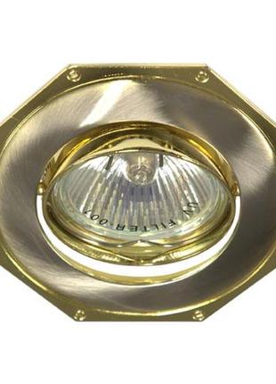 Вбудований світильник feron 305т mr-16 титан золото
