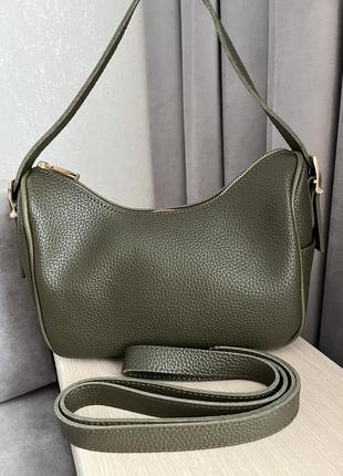Стильна жіноча сумка колір хакі2 фото