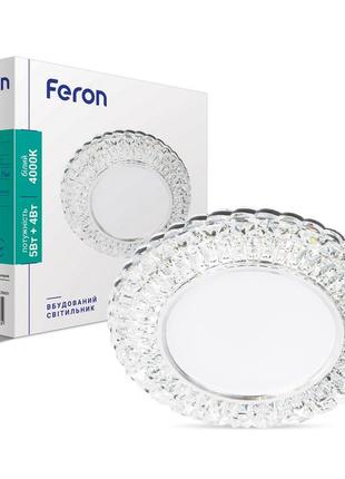 Вбудований світильник feron 7315 з led підсвічуванням прозорий