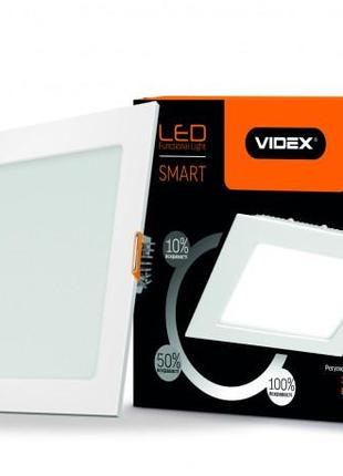 Led світильник з регулюванням яскравості вбудований квадрат videx 9w 5000k 220v (vl-dlsd3-095)