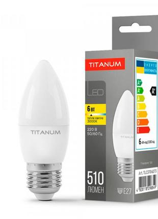Led лампа titanum c37 6w e27 3000k