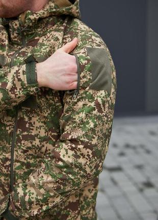 Тактична куртка піксель софт шел,військова водовідштовхувальна куртка з капюшоном для військових5 фото