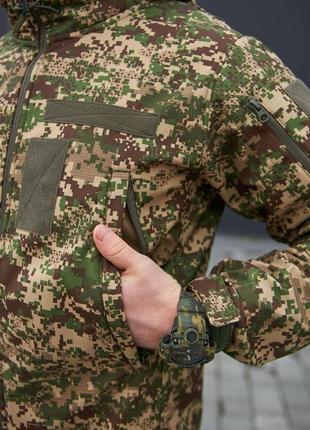 Тактична куртка піксель софт шел,військова водовідштовхувальна куртка з капюшоном для військових9 фото