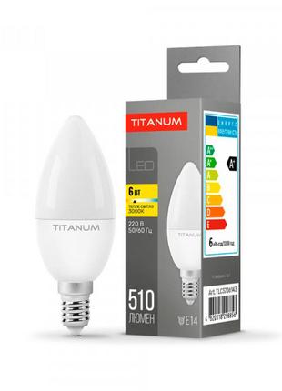 Led лампа titanum c37 6w e14 3000k