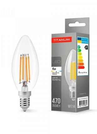 Led лампа titanum  filament c37 4w e14 4100k