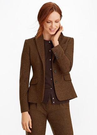 Шерстяной блейзер/жакет/пиджак с кожаной отделкой ralph lauren