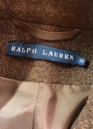 Шерстяной блейзер/жакет/пиджак с кожаной отделкой ralph lauren6 фото