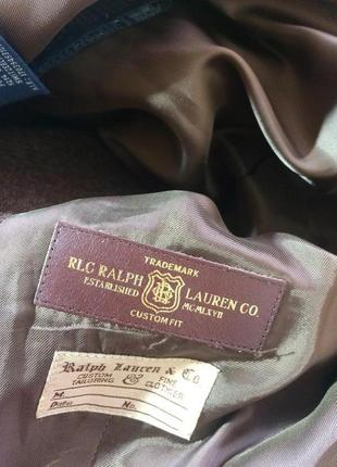 Шерстяной блейзер/жакет/пиджак с кожаной отделкой ralph lauren8 фото