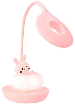 Настольная лампа led с аккумулятором cloudy bunny kite k24-493-1-2, розовый