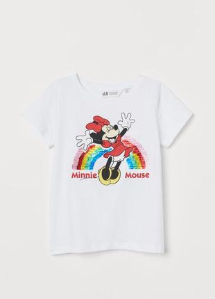 Футболка h&m disney/топ с реверс-пайетками минни маус дисней