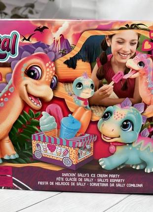 Інтерактивна іграшка динозавр діно furreal snackin sally s ice cream party electronic pet