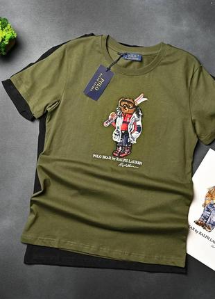 💜 люкс якість💜 футболка чоловіча "ralph lauren polo bear"2024,лого вишивка