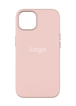 Чехол leather case with magsafe для iphone 15 цвет sand pink