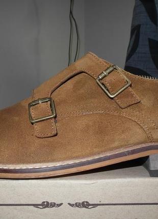 Туфлі-монки next double buckle suede monk shoes