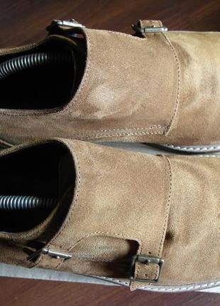 Туфлі-монки next double buckle suede monk shoes3 фото