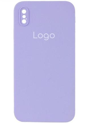 Чохол для iphone xs max silicone case square full camera колір 05 lilac