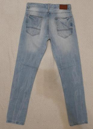 Выбеленные голубые рваные джинсы pull&bear р. 46 (31/32)8 фото