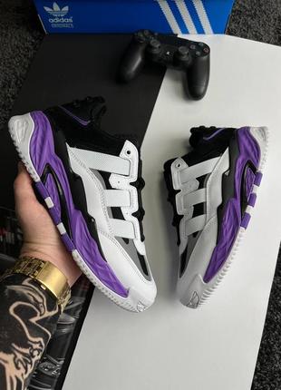 Adidas niteball hd white purple - кроссовки мужские белые
