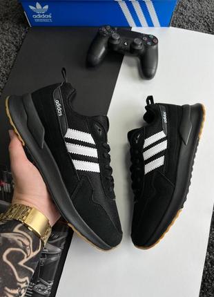 Adidas retropy black white - кроссовки мужские черные